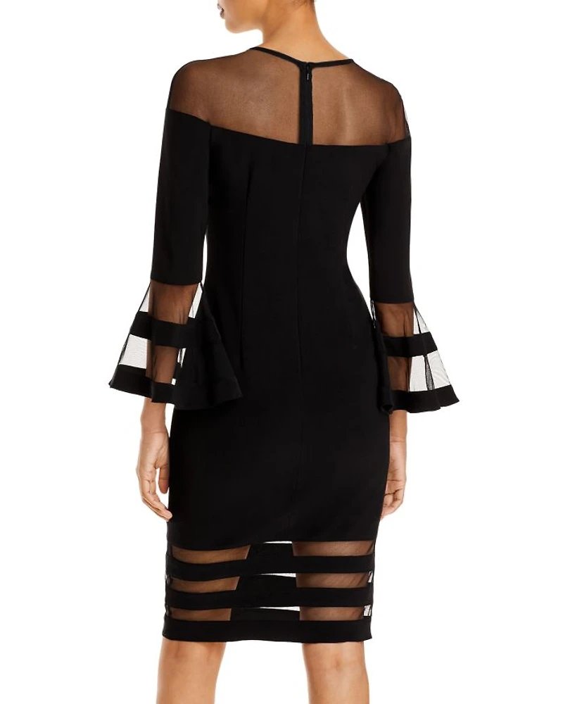 Bell-Sleeve Illusion Dress - Exclusive
