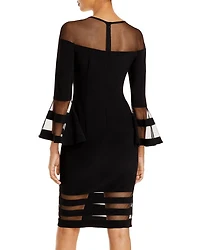 Bell-Sleeve Illusion Dress - Exclusive