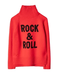 Zadig & Voltaire Girls' Beth Wool Blend Graphic Turtleneck Sweater - Little Kid, Big Kid