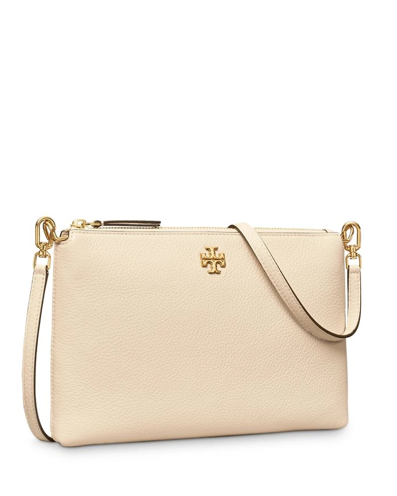Small Kira Pebbled Leather Top-Zip Crossbody