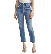 Riley High Rise Cropped Straight Jeans Frequency