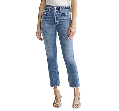 Agolde Riley High Rise Cropped Straight Jeans