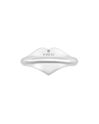 Sterling Silver & Enamel Interlocking G Heart Ring