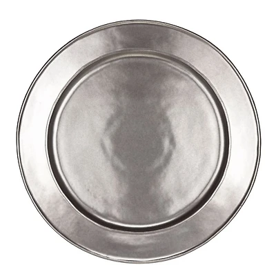 Pewter Stoneware Round Charger