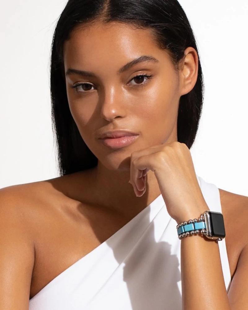 Smart Caviar Blue Ceramic Apple® Watch Bracelet, 38mm