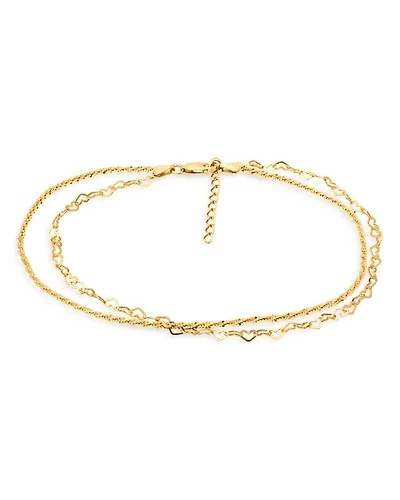 Heart Link & Rope Chain Anklet - Exclusive