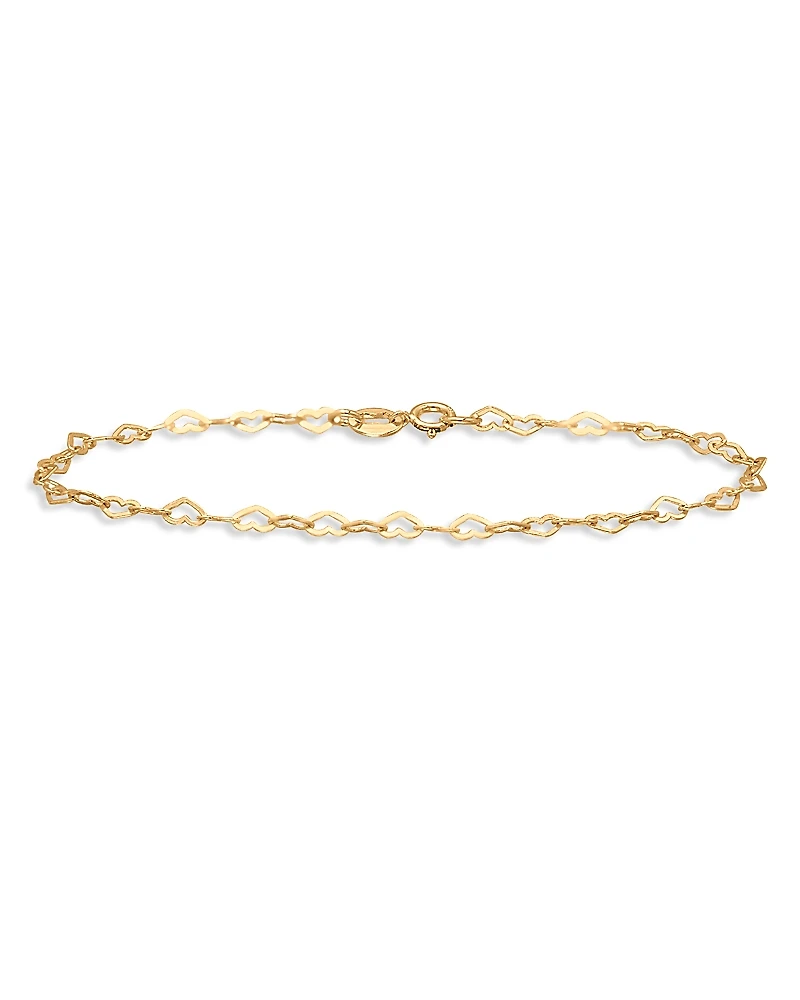 Aqua Heart Link Chain Bracelet - Exclusive