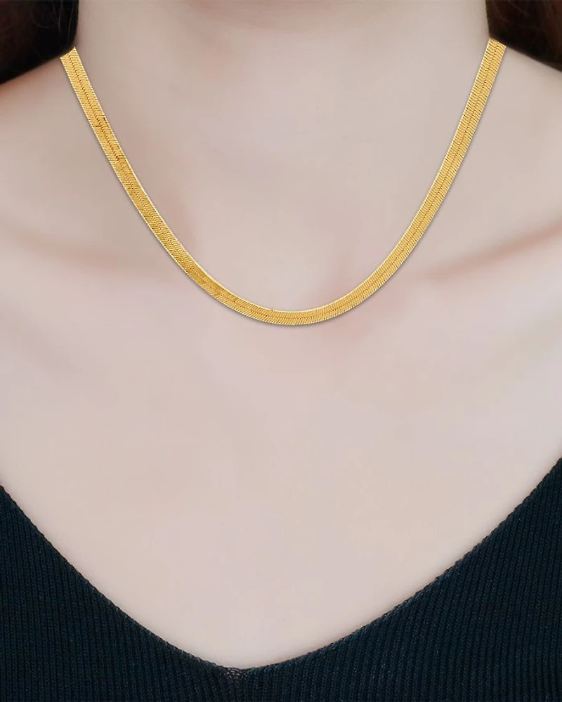Herringbone Chain Necklace, 16