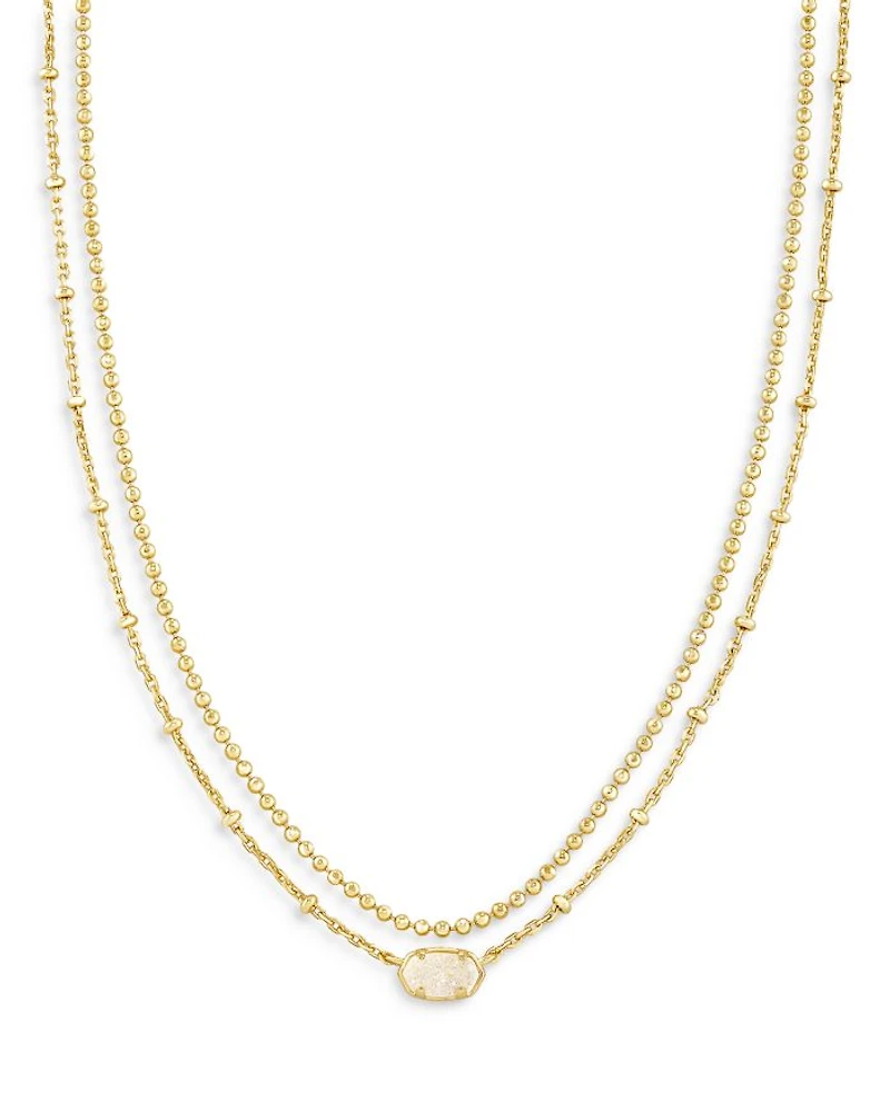 Emilie Mother of Pearl Layered Necklace, 15.5-18.5"