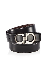 Salvatore Ferragamo Men's Double Gancini Buckle Reversible Leather Belt
