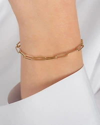 14K Yellow Gold Extra Large Paper Clip Chain Bracelet