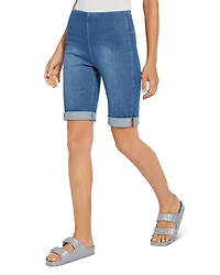 Cuffed Denim Shorts
