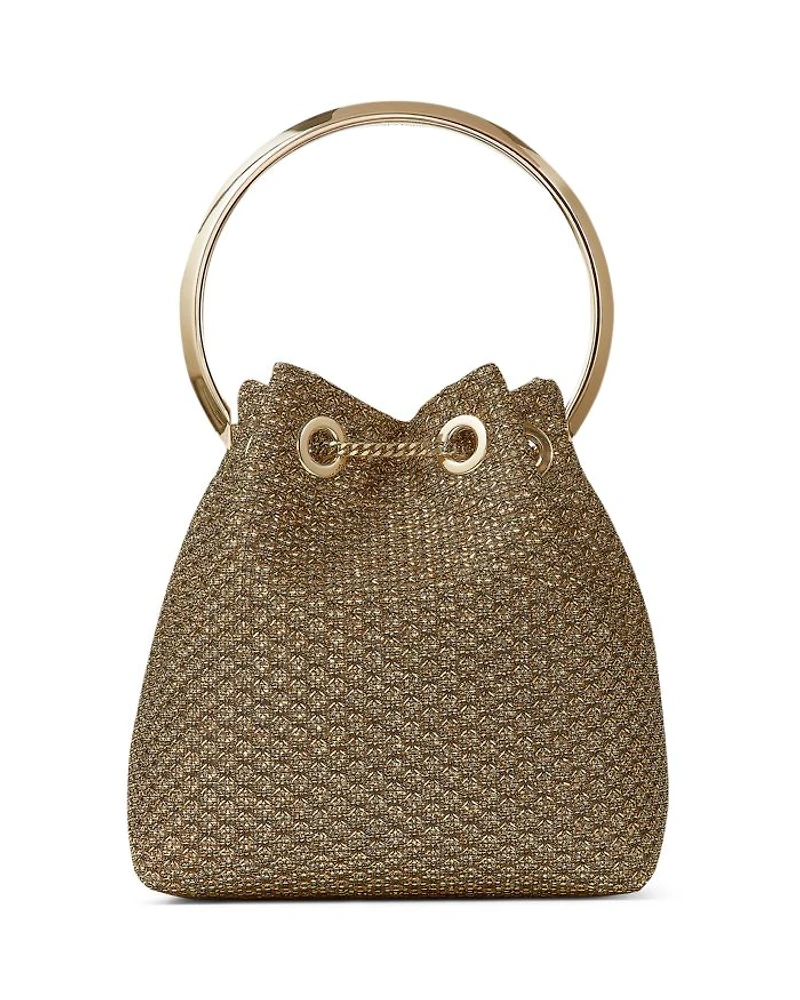 Bon Ring Handle Metallic Bucket Bag