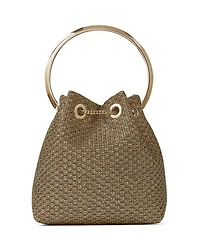 Bon Ring Handle Metallic Bucket Bag