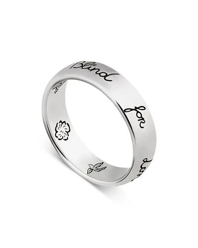 Sterling Silver Blind for Love Engraved Thin Band