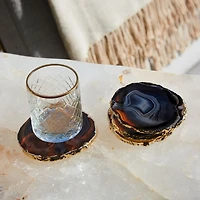 Lumino Gemstone Agate & Gold Coasters, Set of 4