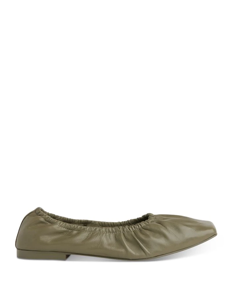 Ione Soft Ruched Square Toe Flats