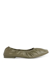 Ione Soft Ruched Square Toe Flats