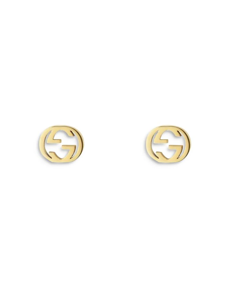 18K Yellow Gold Interlocking G Stud Earrings