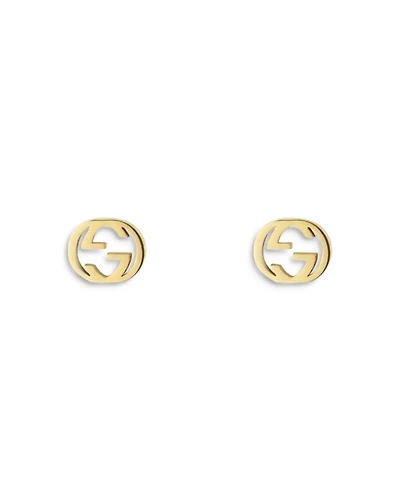 18K Yellow Gold Interlocking G Stud Earrings
