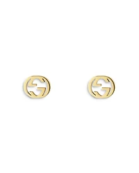 18K Yellow Gold Interlocking G Stud Earrings