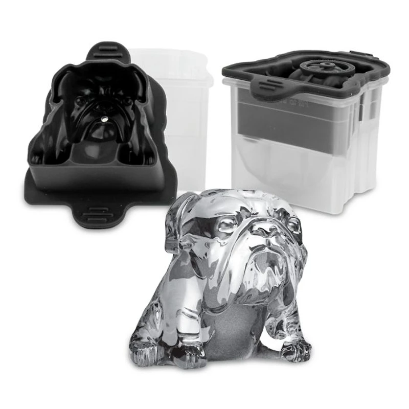 3D Novelty Ice Molds Bulldog, Set of 2