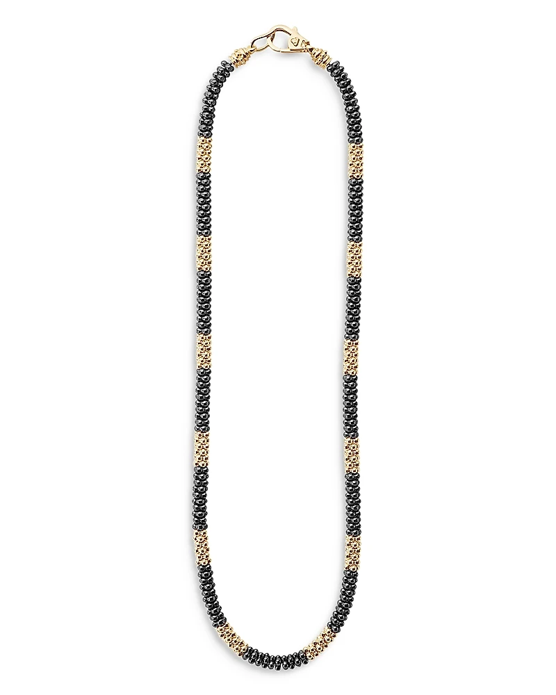 Lagos Ceramic & 18K Yellow Gold Black Caviar