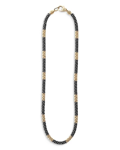 Lagos Ceramic & 18K Yellow Gold Black Caviar