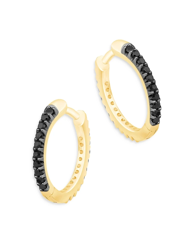 Bloomingdale's Fine Collection Black & White Diamond Reversible Huggie Hoop Earrings
