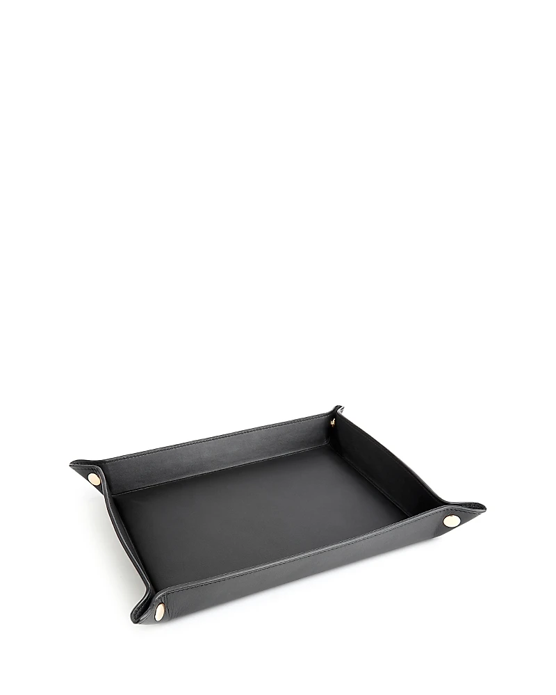 Royce New York Large Leather Catchall Valet Tray