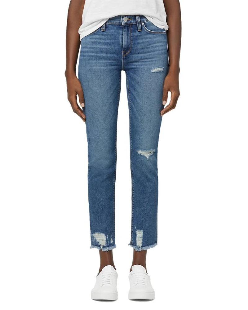 Nico Mid Rise Ankle Straight Jeans Seaglass