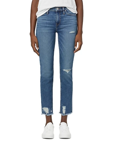 Nico Mid Rise Ankle Straight Jeans Seaglass
