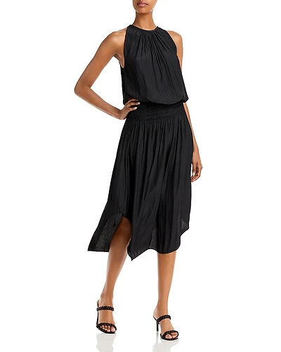 Ramy Brook Audrey Sleeveless Halter Drop Waist Midi Dress