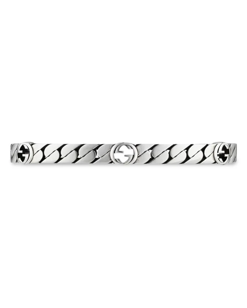 Sterling Silver Interlocking G Cuff Bangle Bracelet