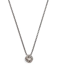 Sterling Silver Petite Infinity Pendant Necklace with Diamonds, 17"