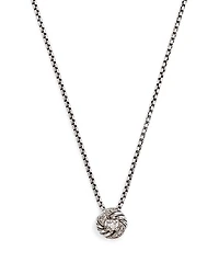 David Yurman Sterling Silver Petite Infinity Pendant Necklace with Diamonds, 17