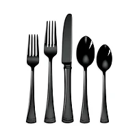 Portola 20-Piece Black Mirror Flatware Set