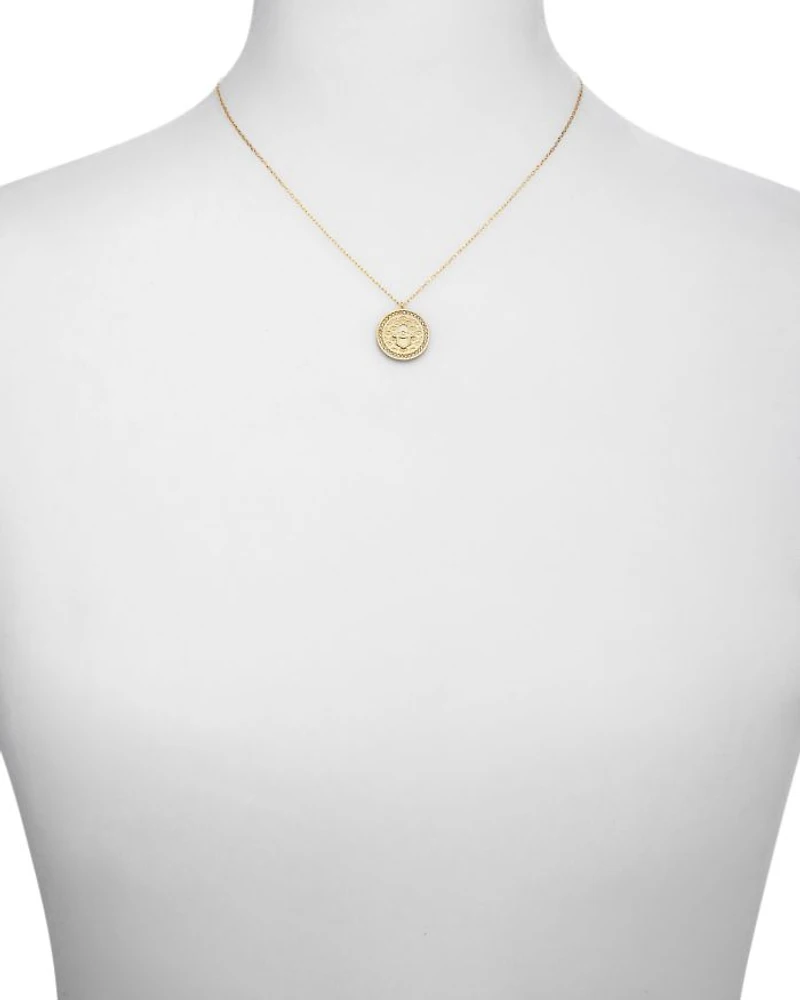 G Hamsa Pavé Evil Eye Pendant Necklace in 14K Gold Plated Sterling Silver, 16"-18"