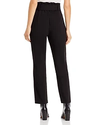 Crepe Pull On Front Pleated Self Belted Pants