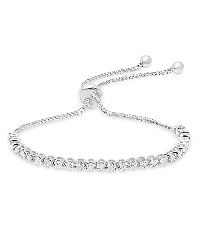 Graziela Gems 18K White Gold Diamond Bolo Bracelet