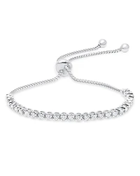 Graziela Gems 18K White Gold Diamond Bolo Bracelet