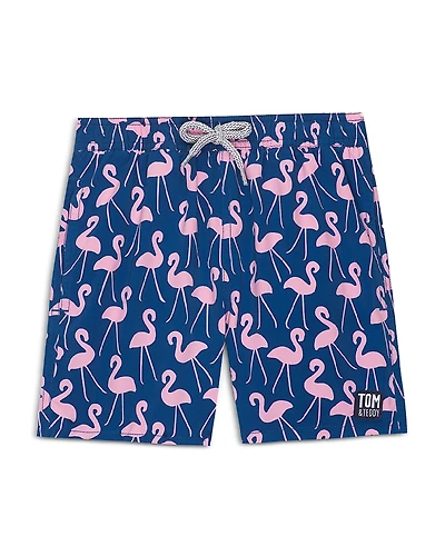 Tom & Teddy Boys' Flamingo Swim Trunks - Little Kid, Big Kid