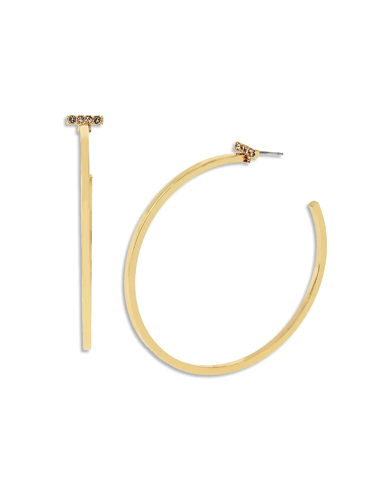Allsaints Pave Bar Large Hoop Earrings