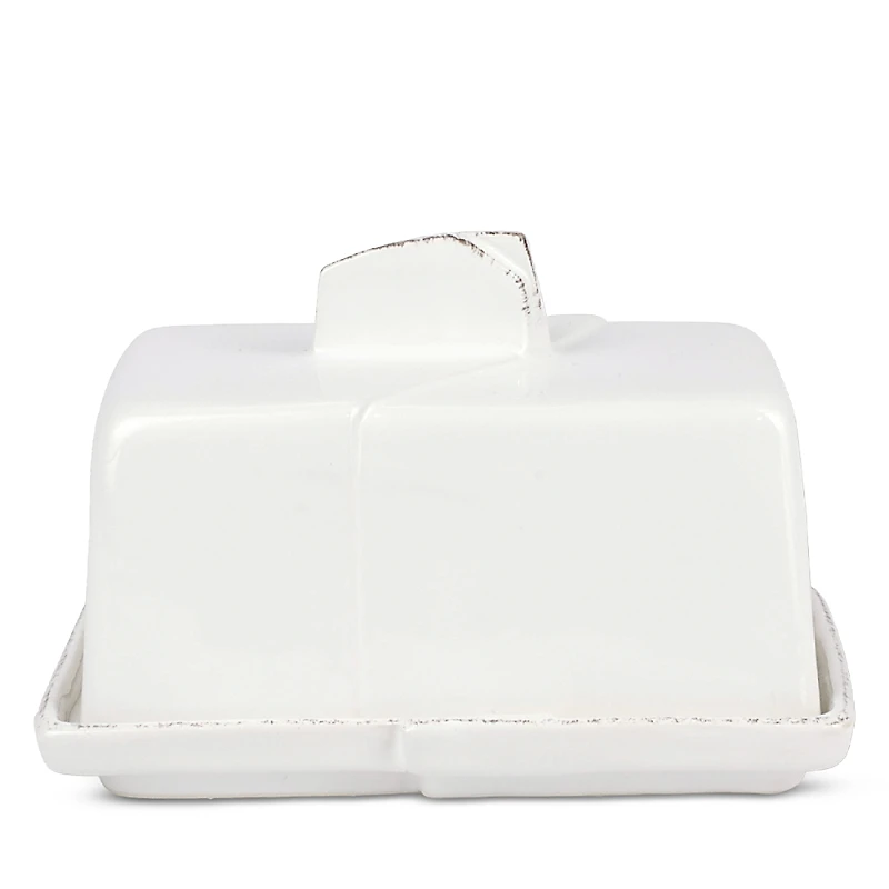 Vietri Lastra White Butter Dish