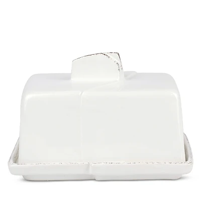 Vietri Lastra White Butter Dish