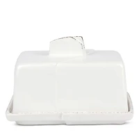 Vietri Lastra White Butter Dish