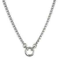 David Yurman Sterling Silver Amulet Holder Box Chain Necklace, 18