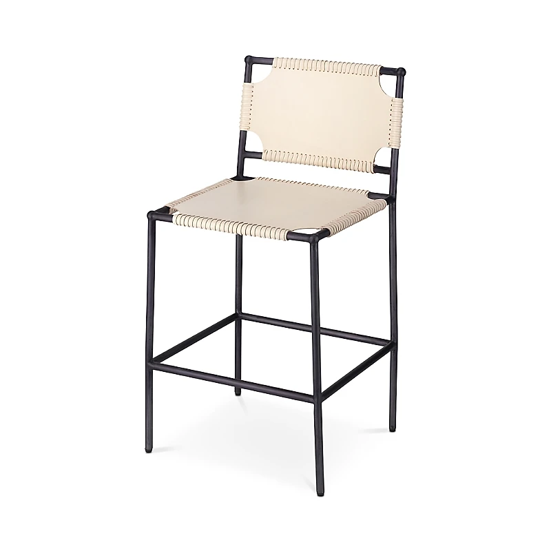 Jamie Young Asher Leather Counter Stool