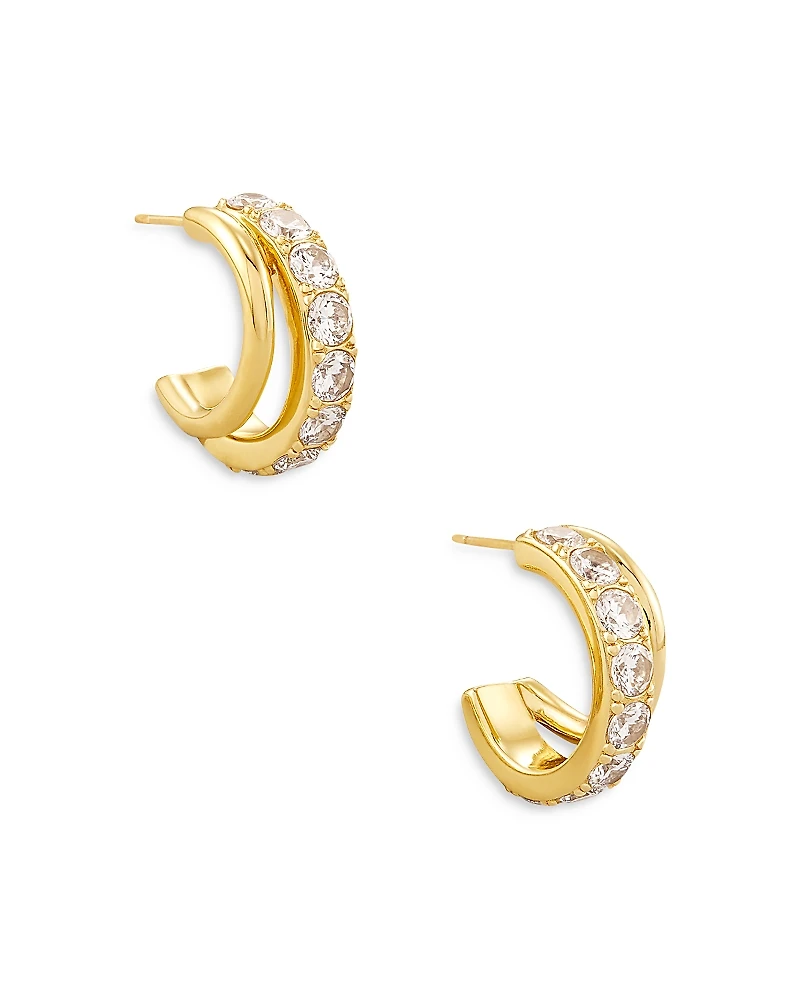 Kendra Scott Livy Pave Double Row Huggie Hoop Earrings