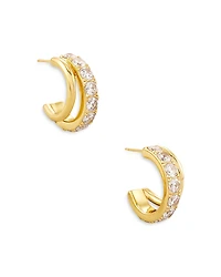 Kendra Scott Livy Pave Double Row Huggie Hoop Earrings